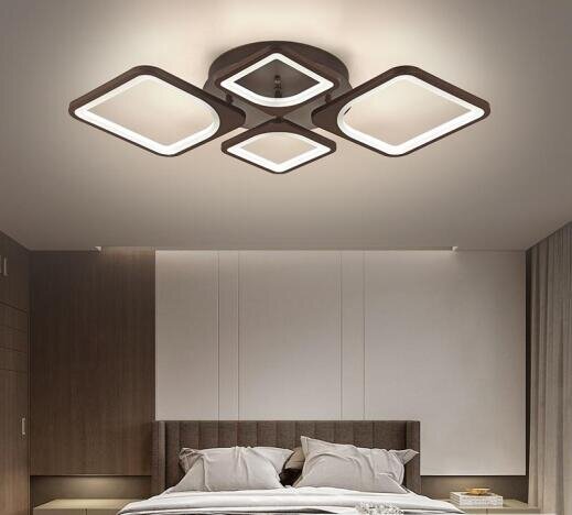 Lustra LED 100W Ceiling 4 Maro, LED inclus, 4 surse de iluminare, Telecomanda, Dimabil, Lumina: Cald